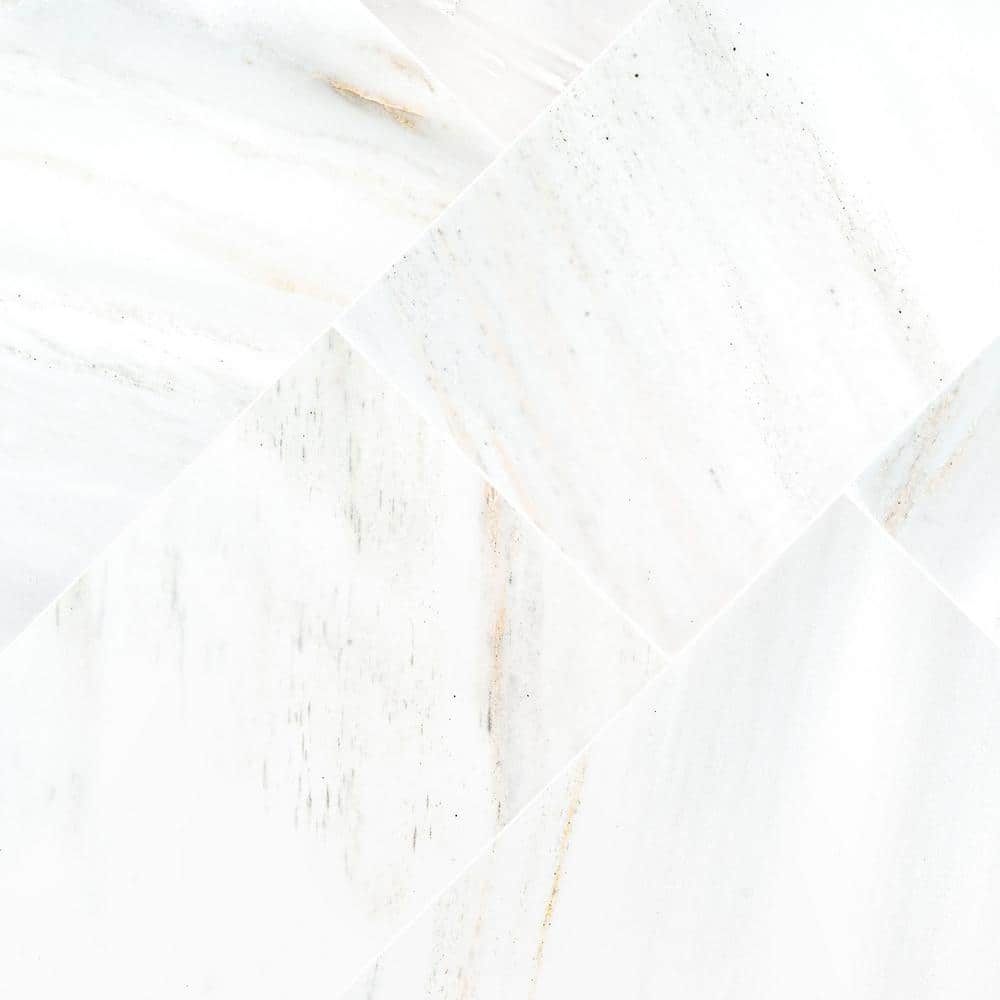 MSI Greecian White 12 in. x 24 in. Polished Marble Floor and Wall Tile (10 sq. ft. / Case)