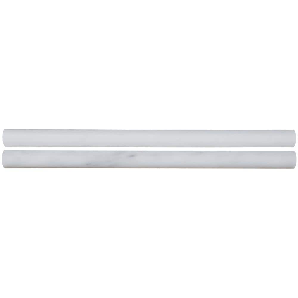 MSI Greecian White Pencil Molding 3/4 in. x 12 in. Polished Marble Wall Tile (1 lin. ft.)