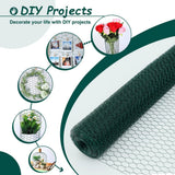 GOGEXX 3.6 ft. W x 197 ft. L Green Chicken Wire Fencing Galvanized Hexagonal Floral Fence Poultry Netting For Garden and Plant