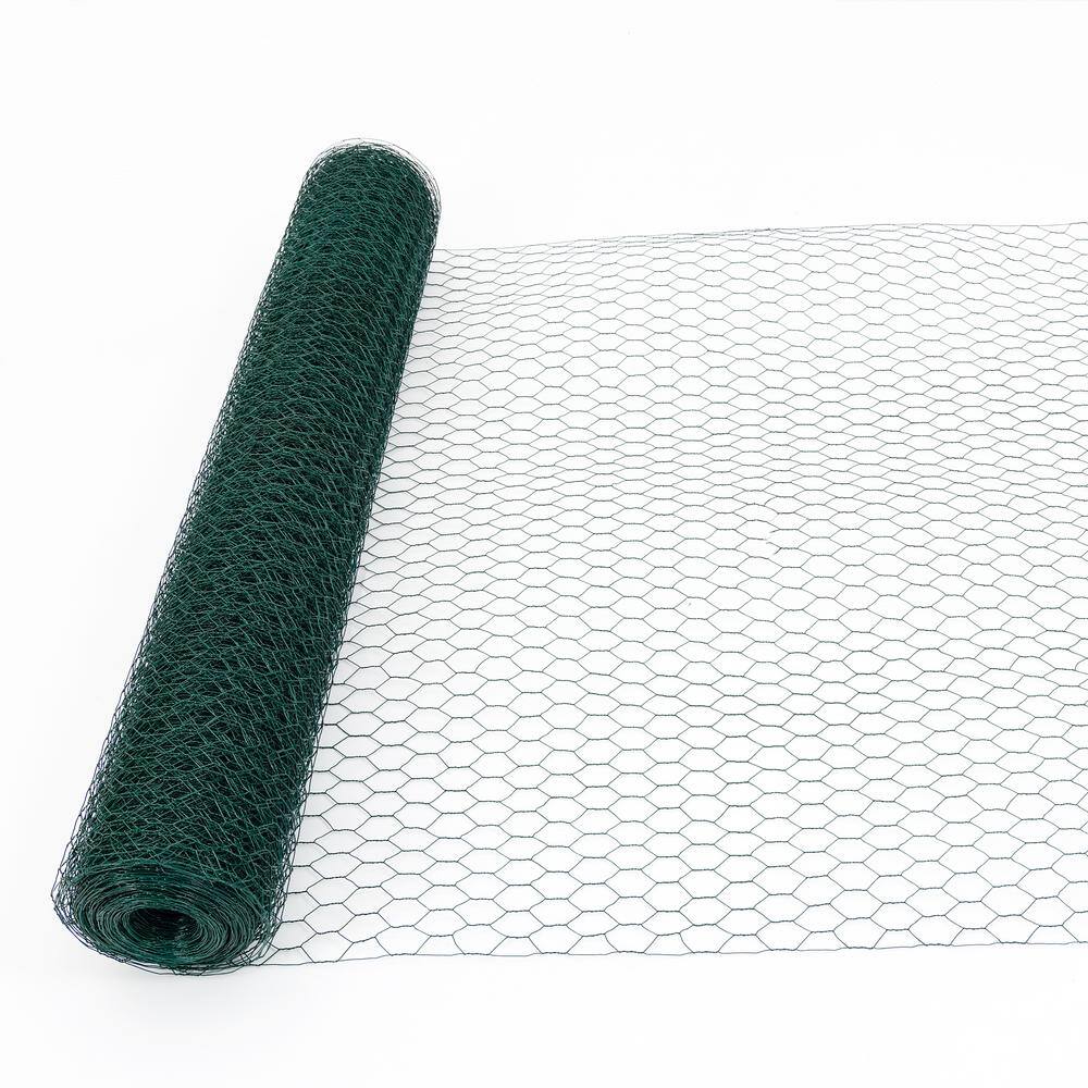 GOGEXX 3.6 ft. W x 197 ft. L Green Chicken Wire Fencing Galvanized Hexagonal Floral Fence Poultry Netting For Garden and Plant