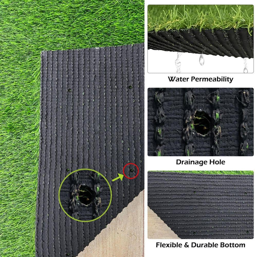 Agfabric 6 ft. x 8 ft. Green Artificial Grass Carpet 1.18 in. Mat for Outdoor Garden Landscape Balcony Dog Grass Rug