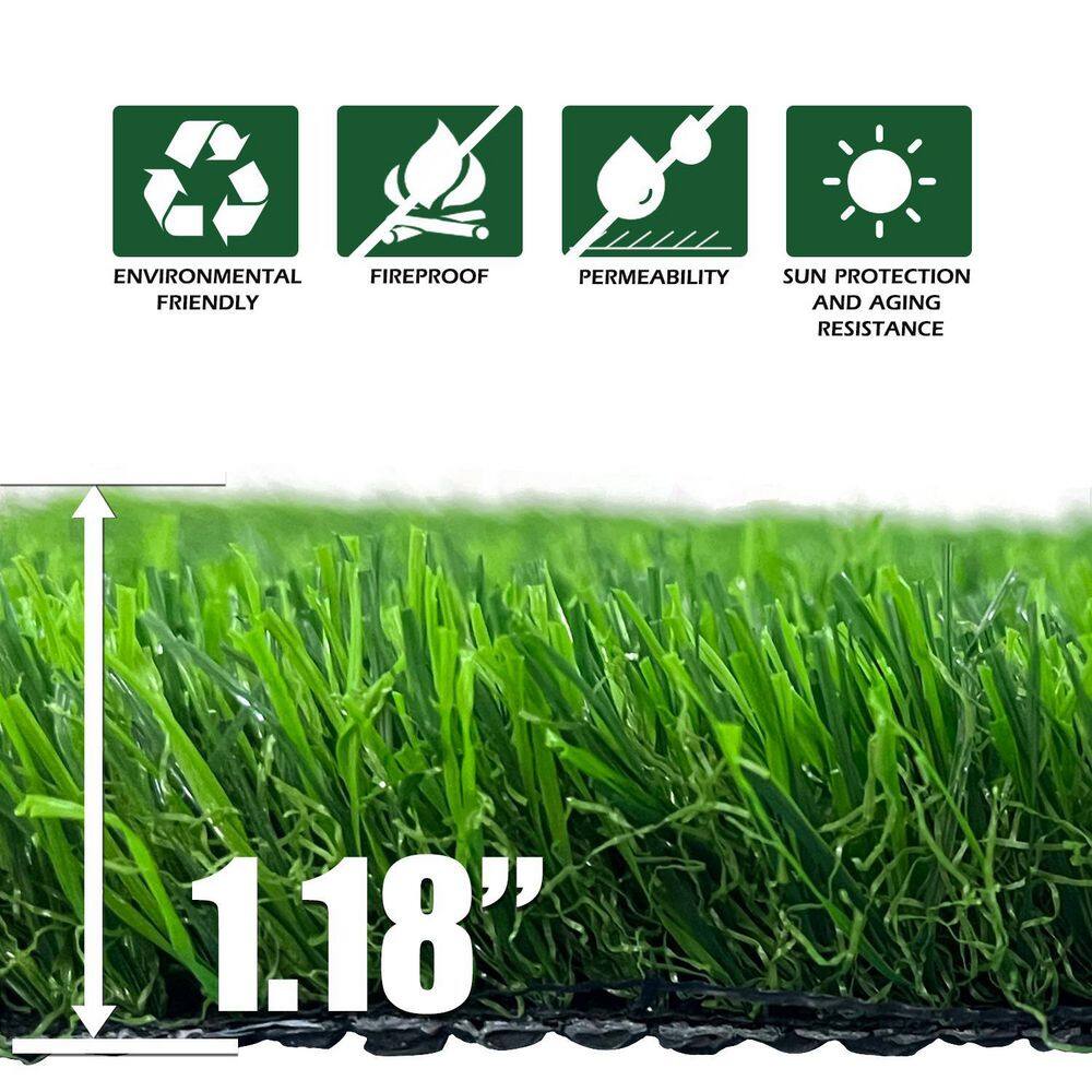 Agfabric 6 ft. x 8 ft. Green Artificial Grass Carpet 1.18 in. Mat for Outdoor Garden Landscape Balcony Dog Grass Rug