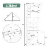 Aoibox 23 in. W x 13.4 in. D x 68.9 in. H in Green MDF Board Ready to Assemble Triangle Corner cabinet with Drawers and Shelves