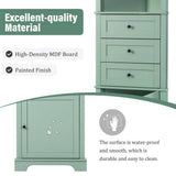 Aoibox 23 in. W x 13.4 in. D x 68.9 in. H in Green MDF Board Ready to Assemble Triangle Corner cabinet with Drawers and Shelves