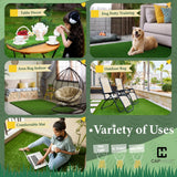 CAPHAUS 1 ft. x 1 ft. Green Artificial Grass Turf Tiles, Self-Draining Interlocking Faux Grass Pet Turf, Tile, Covers 6 sq. ft.