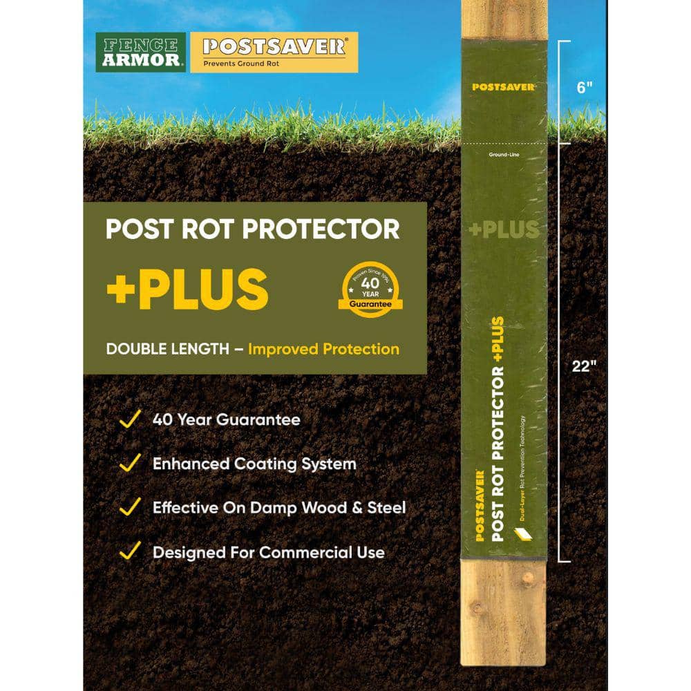 Rot Protector Plus 28 in. H - 4 in. x 4 in. Square or 4.7 in. Round - Fence and Post Protection (5-Pack)
