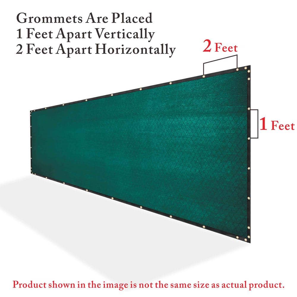 COLOURTREE 4 ft. x 150 ft. Green Privacy Fence Screen HDPE Mesh Windscreen with Reinforced Grommets for Garden Fence (Custom Size)