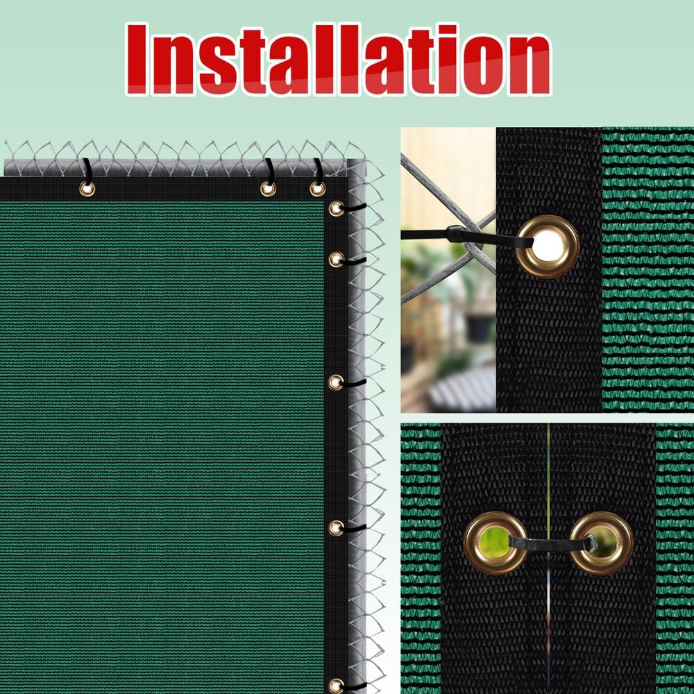 COLOURTREE 4 ft. x 150 ft. Green Privacy Fence Screen HDPE Mesh Windscreen with Reinforced Grommets for Garden Fence (Custom Size)
