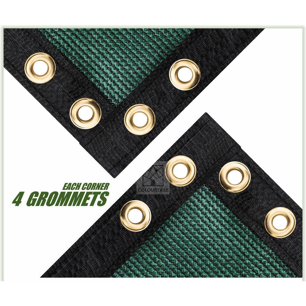 COLOURTREE 5 ft. x 200 ft. Green Privacy Fence Screen HDPE Mesh Windscreen with Reinforced Grommets for Garden Fence (Custom Size)