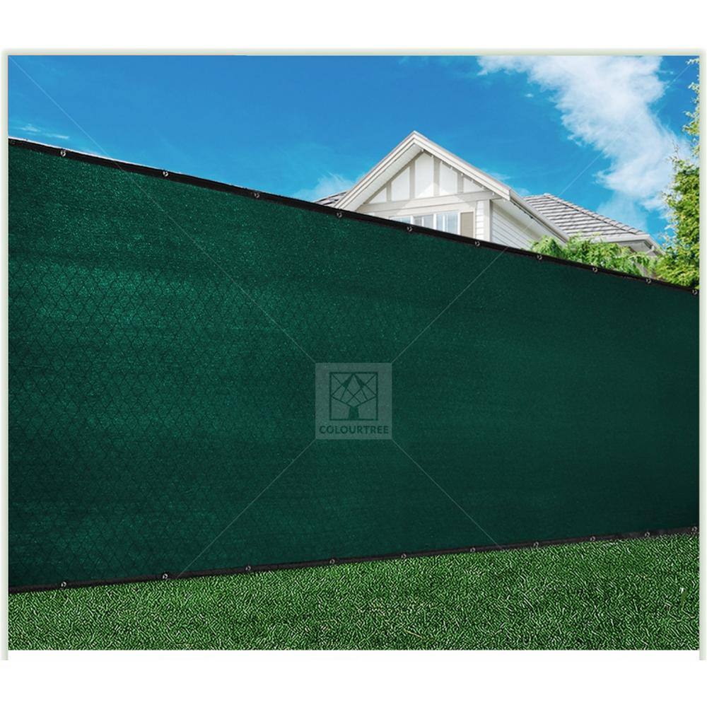 COLOURTREE 5 ft. x 25 ft. Green Privacy Fence Screen Mesh Fabric Cover Windscreen with Reinforced Grommets for Garden Fence