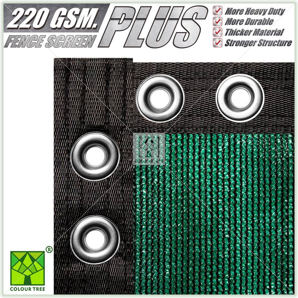 COLOURTREE 8 ft. x 50 ft. Heavy-Duty PLUS Green Privacy Fence Screen Mesh Fabric with Extra-Reinforced Grommets for Garden Fence