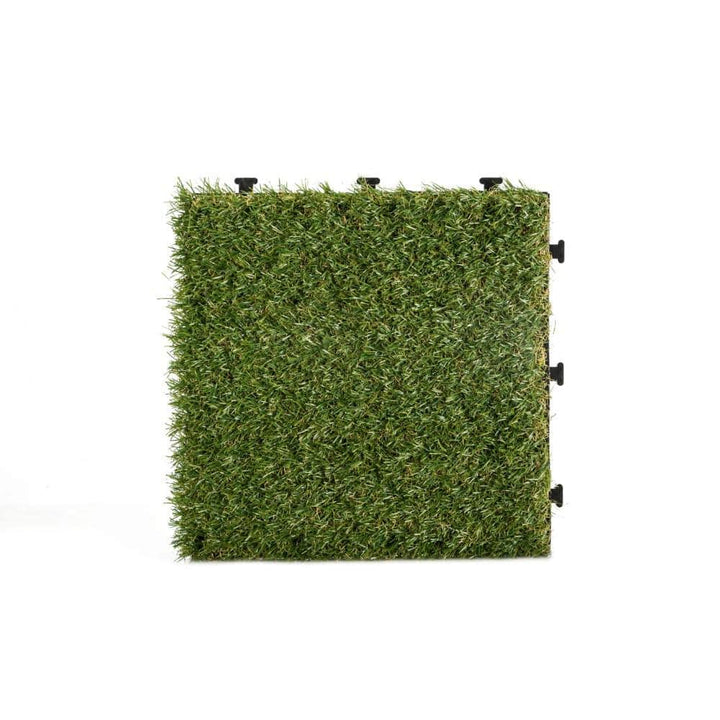 Courtyard Casual 1 ft. x 1 ft. Vinyl Grass Deck Tile in Green (9-Piece)