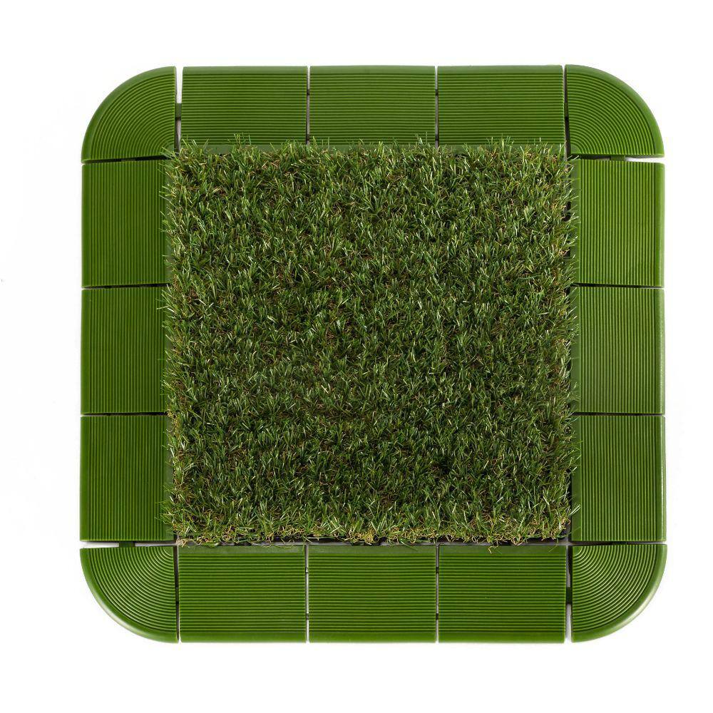 Courtyard Casual PVC Deck Tile Edge Kit 3 in. W x 12 in. L Green with 20 Edge and 4 Corners