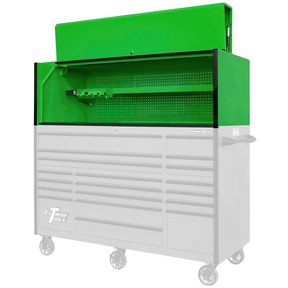 Extreme Tools RX Series 72 in. W x 25 in. D 0 Triple-Bank Extreme Power Workstation Hutch in Green with Black Trim