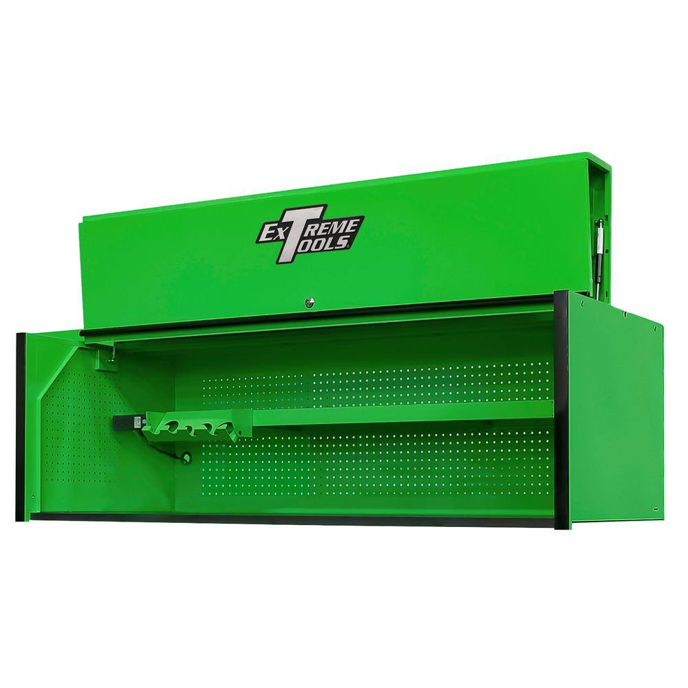 Extreme Tools RX Series 72 in. W x 25 in. D 0 Triple-Bank Extreme Power Workstation Hutch in Green with Black Trim