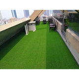 Huluwat 4 ft. x 10 ft. Green Thick Realistic Artificial Grass Rug, 1.38" Pile Height