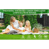 Huluwat 4 ft. x 10 ft. Green Thick Realistic Artificial Grass Rug, 1.38" Pile Height