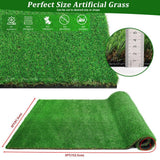 Huluwat 4 ft. x 10 ft. Green Thick Realistic Artificial Grass Rug, 1.38" Pile Height