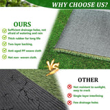 Huluwat 4 ft. x 10 ft. Green Thick Realistic Artificial Grass Rug, 1.38" Pile Height