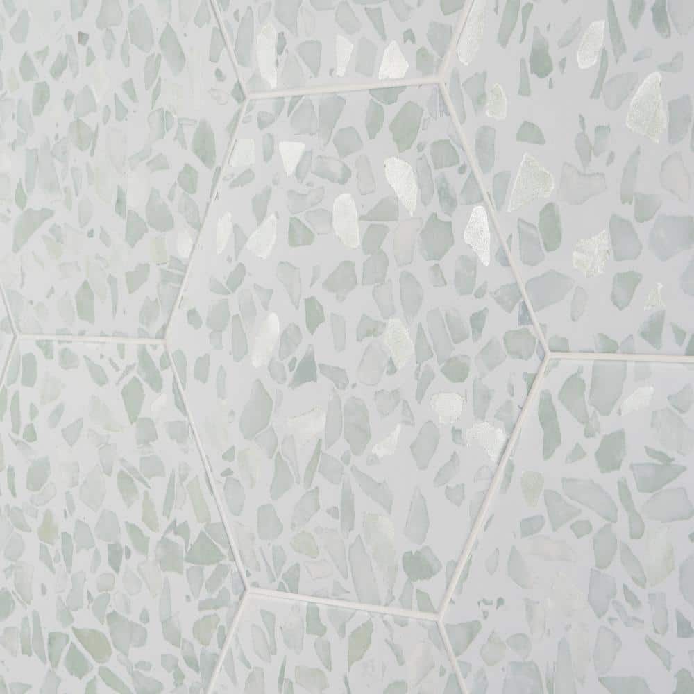 Ivy Hill Tile Fusion Hex Green Terrazzo 9.13 in. x 10.51 in. Matte Porcelain Floor and Wall Tile (8.07 sq. ft./Case)