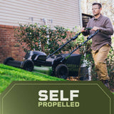 Green Machine 62V Brushless 22 in. Electric Cordless Battery Self- Propelled Lawn Mower with 2 4.0 Ah Batteries and Charger