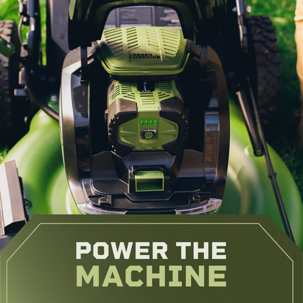 Green Machine 62V Brushless 22 in. Electric Cordless Battery Self- Propelled Lawn Mower with 2 4.0 Ah Batteries and Charger