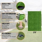 Ottomanson Garden Grass Collection 4 ft. x 7 ft. Green Artificial Grass Rug
