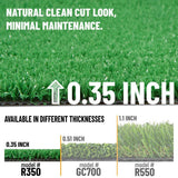 Ottomanson Garden Grass Collection 7 ft. x 9 ft. Green Artificial Grass Rug