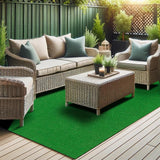 Ottomanson Garden Grass Collection 7 ft. x 9 ft. Green Artificial Grass Rug