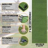 Ottomanson Golf Putting Green Waterproof Solid Indoor/Outdoor 3 ft. x 2 ft. . (3' X 2') Green Artificial Grass Runner Rug