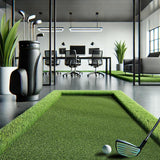 Ottomanson Golf Putting Green Waterproof Solid Indoor/Outdoor 3 ft. x 2 ft. . (3' X 2') Green Artificial Grass Runner Rug