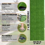 Ottomanson Evergreen Collection Waterproof Solid Grass Design 2x29 Indoor/Outdoor 2 ft. x 29 ft. ., Green, Artificial Grass