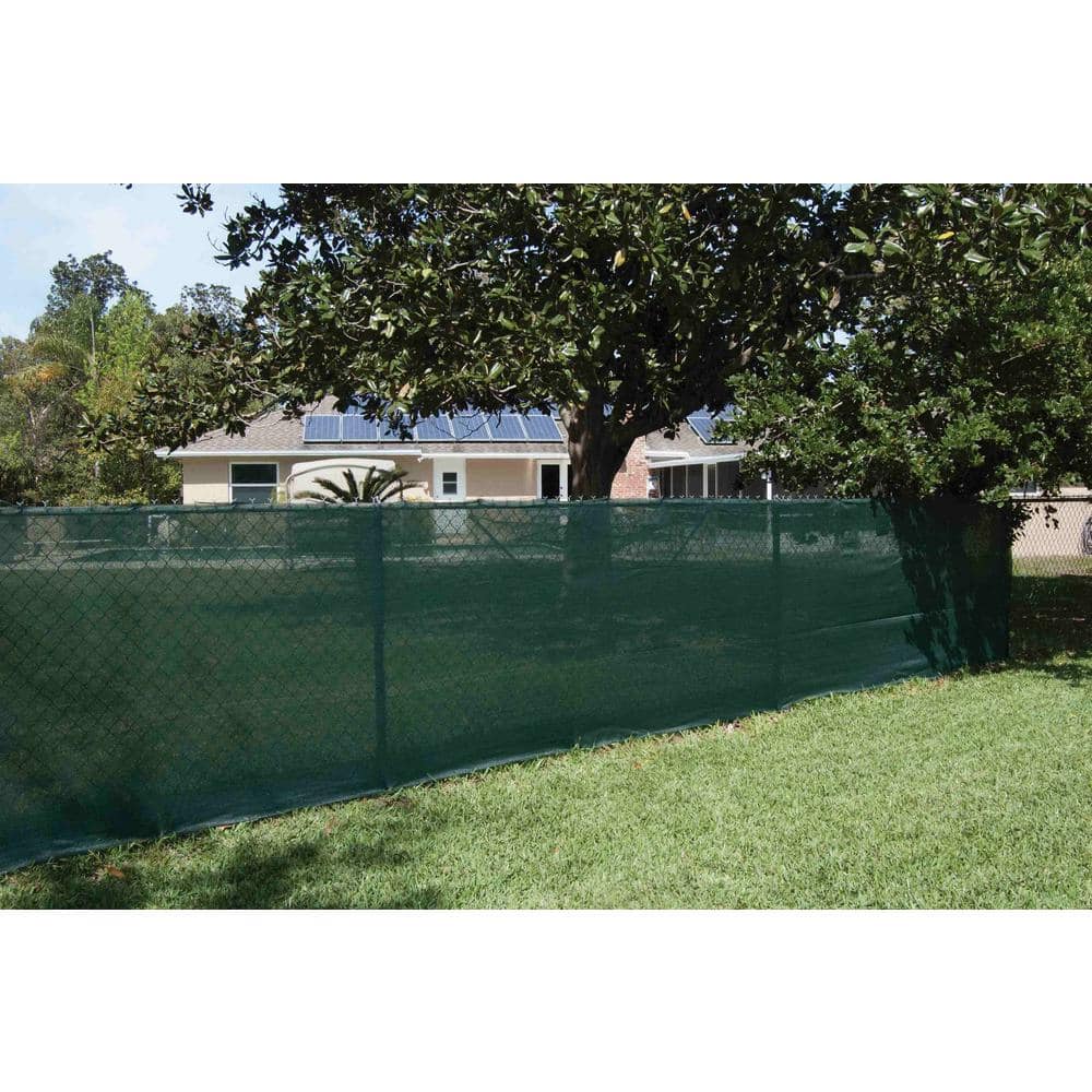 68 in. x 50 ft. Green Mesh Fabric Privacy Fence Screen with Integrated Button Hole