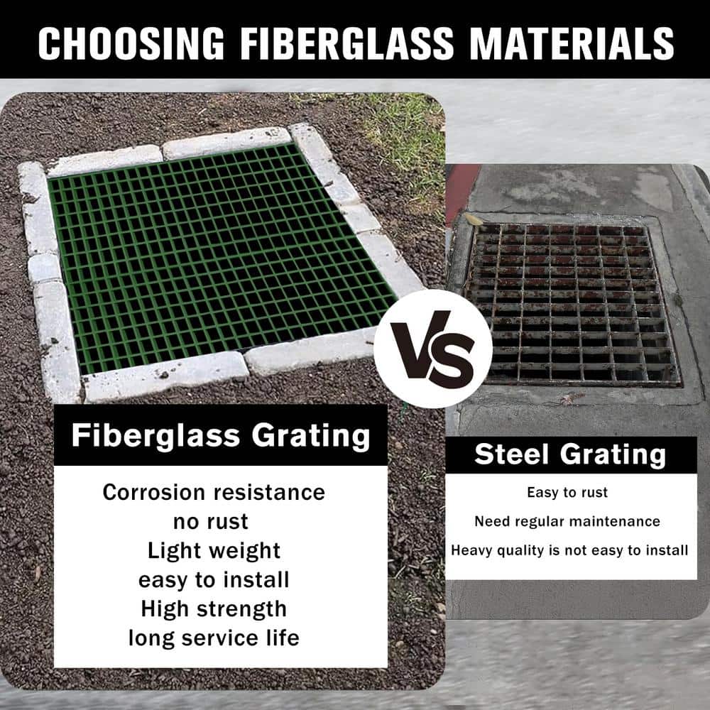 Wellco 1 ft. x 4 ft. x 1 in. Green Fiberglass Paver Molded Grating