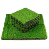 Pro Space 12 in. x 12 in. Interlocking Flooring Tiles Tufted Grass Deck Tile Green (10-Pack)