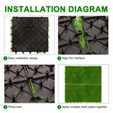 Pro Space 12 in. x 12 in. Square Interlocking Flooring Tiles Tufted Grass Green (30-Pack)