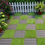 Pro Space 12 in. x 12 in. Square Interlocking Flooring Tiles Tufted Grass Green (30-Pack)