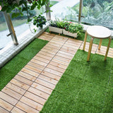 Pro Space 12 in. x 12 in. Square Interlocking Flooring Tiles Tufted Grass Green (30-Pack)