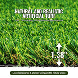SKYSHALO Artificial Grass 5 ft. x 10 ft. Green Artificial Grass Runner Rug Turf 1.38 in. Door Mat Outdoor Patio Lawn Decoration