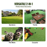 SKYSHALO Artificial Grass 5 ft. x 10 ft. Green Artificial Grass Runner Rug Turf 1.38 in. Door Mat Outdoor Patio Lawn Decoration