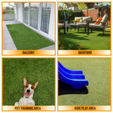 Sweet Home Stores Meadowland Collection Waterproof Solid Indoor/Outdoor 7 ft. x 12 ft. Green Artificial Grass Area Rug