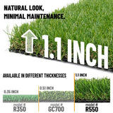 Sweet Home Stores Meadowland Collection Waterproof Solid Indoor/Outdoor 7 ft. x 12 ft. Green Artificial Grass Area Rug