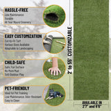 Sweet Home Stores Meadowland Collection Waterproof Solid Indoor/Outdoor 7 ft. x 12 ft. Green Artificial Grass Area Rug