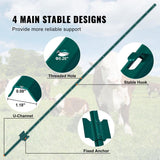 VEVOR 7 ft. Fence Post, T-Post Heavy-Duty Metal Fence Posts, Sturdy Steel Fence Stakes for Garden Yard, Lawn, Green (10-Pack)