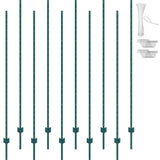 VEVOR 7 ft. Fence Post, T-Post Heavy-Duty Metal Fence Posts, Sturdy Steel Fence Stakes for Garden Yard, Lawn, Green (10-Pack)