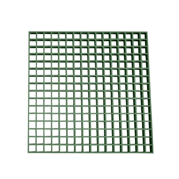 Wellco 1.5 in. x 1.5 in. x 1 in., 2 ft. x 2 ft., Fiberglass Molded Grating Composite for Outdoor Drain Cover Deck Tile in Green