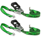 Keeper Chrome 16 ft. x 1.25 in. Ratchet Tie-Down Straps, 1,000 lb WLL (2-Pack)