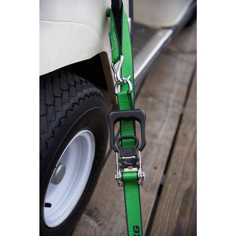 Keeper Chrome 16 ft. x 1.25 in. Ratchet Tie-Down Straps, 1,000 lb WLL (2-Pack)