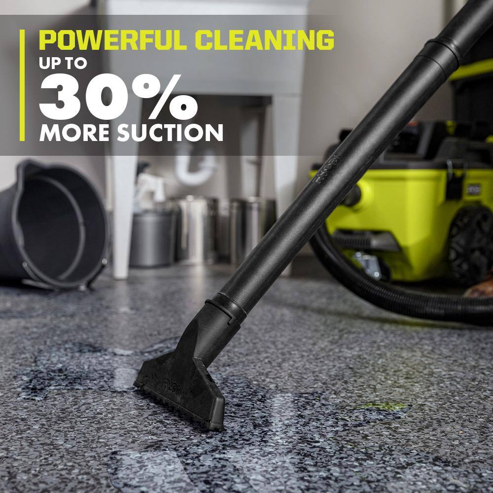 RYOBI ONE+ 18V Cordless 6 Gal. Wet Dry Vacuum Kit with 4.0 Ah Battery, Charger, and7 ft. x 1-7/8 in. Replacement Hose