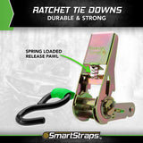 Keeper 1 in. x 10 ft. Ratchet Tie-Down Straps, 300 lb Working Load, 4-Pack
